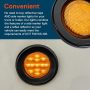 TRUE MODS 2pc 2.5" 12V Amber Round LED Clearance Side Marker Lights [DOT FMVSS 108] [SAE P2] [Reflector Lens] [Grommet & Plugs] [Flush-Mount] [Waterproof IP67] for Boat Trailer Semi Truck RV Peterbilt - Image 2