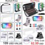 All in 1 Accessories Kits for Switch OLED 2021 Model:Case & Screen Protector, Hand Grips & Racing Wheels for Joy con, Controller Charger Dock, Carrying Case & More -White - Image 5