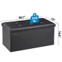 HomGarden 30'' PVC Leather Storage Ottoman Bench Foldable Footrest Stool Padded Seat 350lbs Black - Image 3