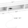 Rolanstar TV Stand with Power Outlet, Floating TV Stand with RGB Lights, 55.1" Wall Mounted TV Shelf, White Media Console - Image 3