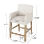 Deville 26 in. Beige and Weathered Brown Wood Bar Stool - Image 3