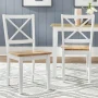 TMS Virginia Indoor Cross-Back Dining Chair, Set of 2, White/Natural - Image 2
