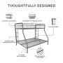 DHP Dusty Twin over Full Metal Bunk Bed with Secured Ladders, Black - Image 4