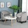 Renwick Modern Upholstered Tub Chair for Livingroom, Set of 2, Gray Velvet - Image 3