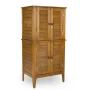Maho 32 in. W x 22 in. D x 64 in. H Wood Golden Brown Teak Storage Cabinet - Image 1