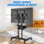 RTVR Rolling Mobile TV Cart Stand with Wheels for 32-83 inch Flat Panel, Adjustable Tall Modern Floor TV Stand, Max VESA 600x400mm - Image 5