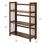 3-Shelf Folding Stackable Bookcase 27.5" Wide - Chestnut - Image 4