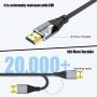 8K Fiber HDMI Cable 33ft, Dbilida Nylon Braided Fiber Optic HDMI 2.1 Cable Support 48Gbps, 8K 60Hz, 4K 120Hz, Dynamic HDR, eARC, HDCP2.2/2.3 Compatible with PS5, Xbox Series X, RTX 3080/3090 - Image 2