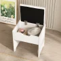 VEANERWOOD Large Makeup Vanity Set with Light Modern Makeup Vanity Table with Storage and Adjustable Lighting Colors for Bedroom 45.2in, White - Image 6
