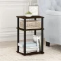 Furinno Just 3-Tier Turn-N-Tube End Table, 1-Pack, Columbia Walnut/Black - Image 3