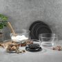 JoyFul 4 Piece Glass Black Mixing Bowls Set With Airtight Lids - Image 4