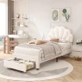 Burlyn Upholstered LED Bed Frame with Drawer & Adjustable Headboard - Image 3