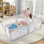 Large Baby Playpen with Pull Rings Ocean Balls and Cute Pattern - Image 1