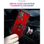TJS for Motorola Moto G Play 2023/Moto G Power 2022/Moto G Pure 2021 Phone Case, with Tempered Glass Screen Protector, Impact Resistant Metal Ring Magnetic Support Kickstand Cover (Red) - Image 4