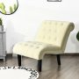Cotton Linen Fabric Armless Accent Chair with Adjustable Foot Pads - Image 5