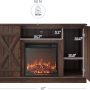 BELLEZE 47" TV Stand with 18" Electric Fireplace Heater & Open Storage Shelves & Cabinets - Veropeso (Espresso) - Image 2