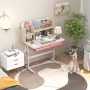 Height Adjustable Kids Study Desk with Tilt Desktop for 3-12 Years Old - Pink - Image 2