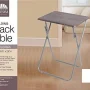 J&V TEXTILES Multi-Purpose Sturdy and Durable Decorative Bedside Laptop Snack Cocktails TV Folding Table Tray Desk Bedside Laptop Snacks 3D Wooden - Image 2