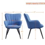 Alden Design Upholstered Fabric Modern Accent Chair, Blue - Image 4
