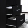 Hodedah 3-Door 36 in. Wide Armoire with 2-Drawers, Clothing Rod and 3-Shelves in Black - Image 6