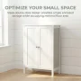 Ktaxon Bathroom Floor Cabinet Storage with 2 Doors and Adjustable Shelves, White Finish - Image 5