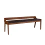 Boraam Rasmus Low Back Acacia Wood Dining Bench with Faux Leather Upholstery - Chestnut Wire - Image 2