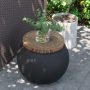 AQUILLA Rustic Concrete Side Table, 17 Inch Jar Small End Table, Round Accent Side Table for Living Room - Image 4