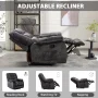 Ebello 36'' Massage Recliner Chair with Heat and Vibration – Soft Fabric Manual Reclining Chair for Living Room and Bedroom – Dark Gray - Image 6