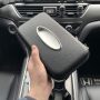 Sun Visor Tissue Holder, Zipper Napkin Holder, PU Leather Backseat Tissue Case for Car, Vehicle (Beige) - Image 6