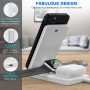 Portable 3 in 1 Wireless Charging Station, Almsbo Foldable15W Fast Wireless Charger for Apple Iwatch 6/SE/5/4/3/2/1,AirPods 3/2, iPhone 11/12 Series/XS MAX/XR/XS/X/8/8 Plus - Image 2