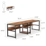 Halssey 78.74 in. Rectangular Brown Wood Writing Desk with Shelves - Image 3