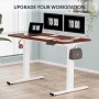 FLEXISPOT 55" x 28" Home Office Electric Height Adjustable Standing Desk Memory Programmable Presets Computer Desk White and Mahogany - Image 4