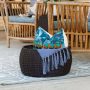 9 in. H Brown Resin Wicker Foot Stool Ottoman - Gray - Image 5