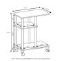 Furinno Turn-N-Tube U Shape Sofa Side Table with Casters, Espresso/Black - Image 6