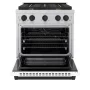 ZLINE - 30 in. Wide 4 Burner 4.2 cu. ft. Autograph Paramount Dual Fuel Freestanding Range with White and Black Accents - White - Image 2