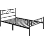 Yaheetech Twin Size Metal Bed Frame with Curved Design Headboard and Footboard, Black - Image 3