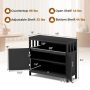 Kitchen Buffet Server Sideboard Storage Cabinet with 2 Doors and Shelf - Image 4