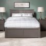 Madison Grey Solid Wood Frame Queen Platform Bed with Footboard and Twin XL Trundle - Image 3