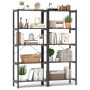 5-Tier Industrial Bookshelf Display Storage Rack with Metal Frame - Gray - Image 5