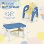 Kids Table and Chair Set with Storage Shelf and Building Blocks - Image 3