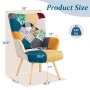 TEWLOSS Patchwork Accent Chairs Set of 2 Living Room Chairs, Boho Blue - Image 5