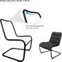 Zenree Upholstered Durable Metal Modern Chair with Soft Cushion, Black - Image 4