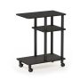 Furinno Turn-N-Tube U Shape Sofa Side Table with Casters, Espresso/Black - Image 5