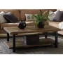 Alaterre Furniture Pomona Rustic Natural 48" Wide Coffee Table with Shelf and Metal Legs for Living Room, Rustic Natural - Image 3