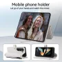 Dteck Samsung Galaxy Z Fold 4 5G Wallet Case, Shockproof 9 Card Slots Removable Adjustable Crossbody Necklace Lanyard Shoulder Strap Zipper PU Leather Case Cover, White - Image 4