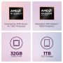 Lenovo - IdeaCentre Tower Desktop - Copilot+ PC - AMD Ryzen AI 7 350 - 32GB Memory - 1TB - Luna Grey - Image 2