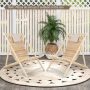 Solid Fir Wood Lounge Chair with 3-Level Adjustable Backrest and Soft Padded Headrest - Image 2