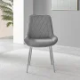 Simsbury Velvet Modern Upholstered Quilt Stitched Tapered Metal Leg Luxury Dining Chairs - Image 3