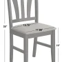 TMS Metropolitan 5-Piece Wood Farmhouse Upholsered Dining Set with Table and Chairs, Black - Image 6
