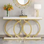 Korrion 55.11" Console Table with Metal Frame, Narrow Sofa Table for Living Room, Entrance, Hallway - Image 5